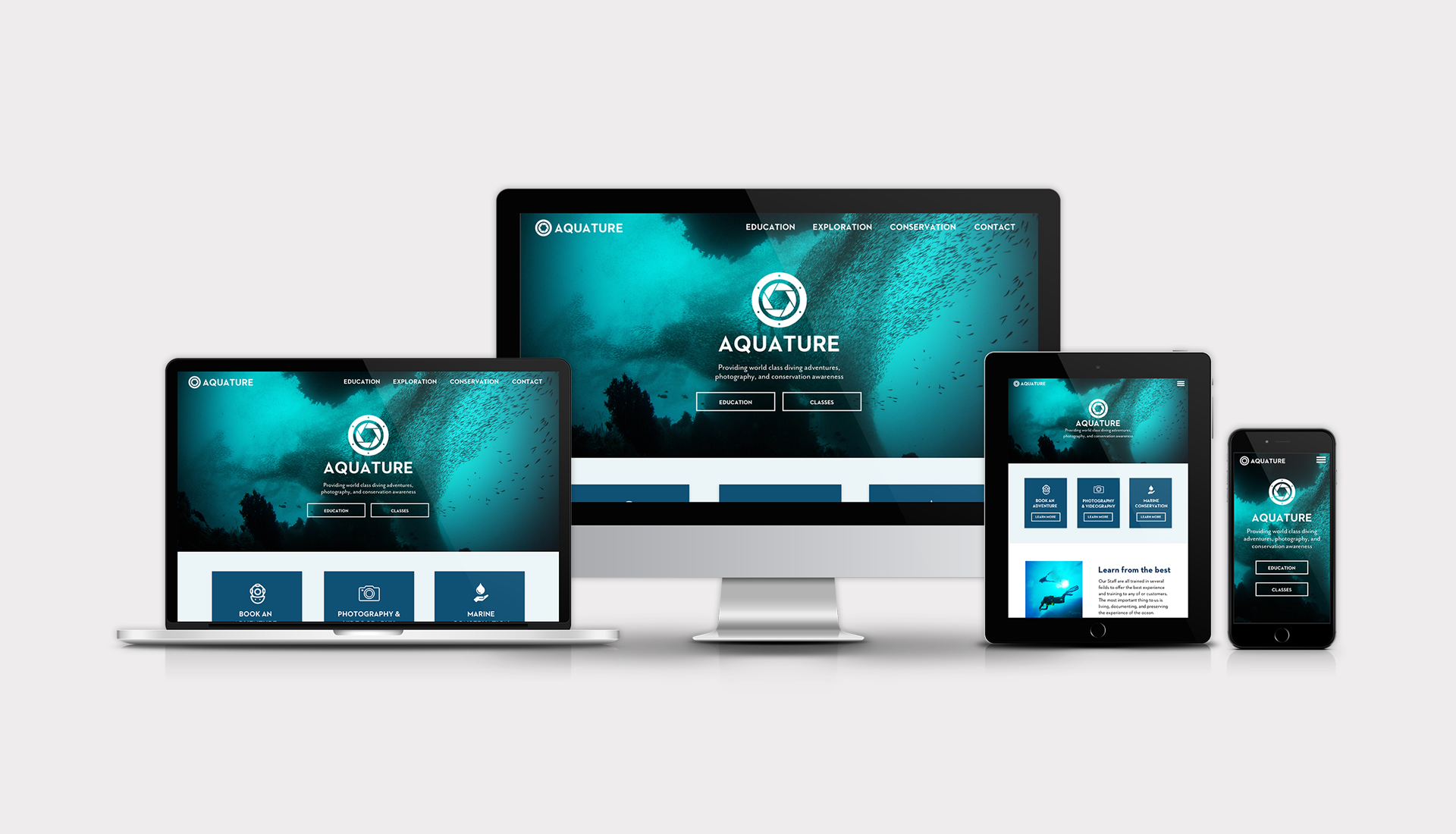 aquature website responsive design