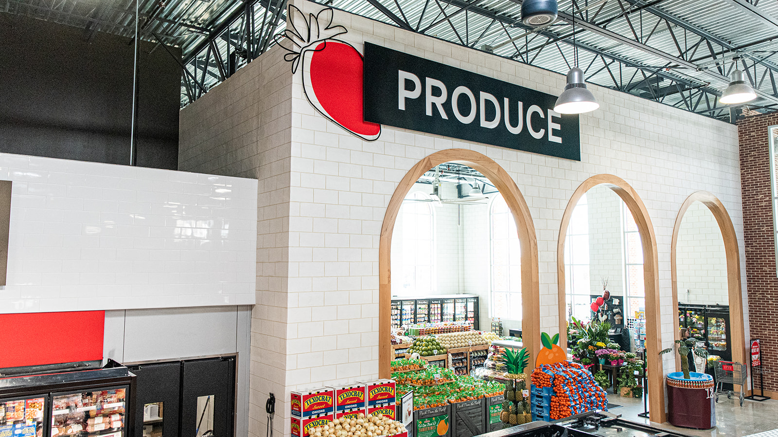 Brookshire Brothers grocery store produce wayfinding