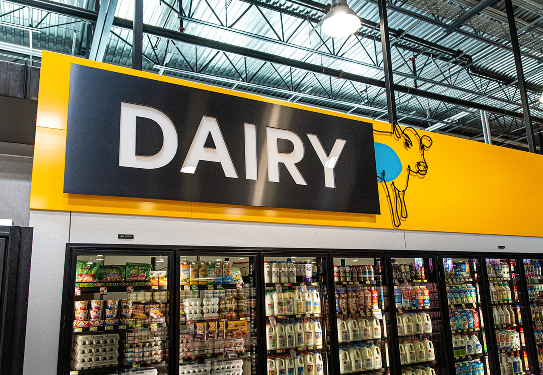 Brookshire Brothers grocery store dairy wayfinding