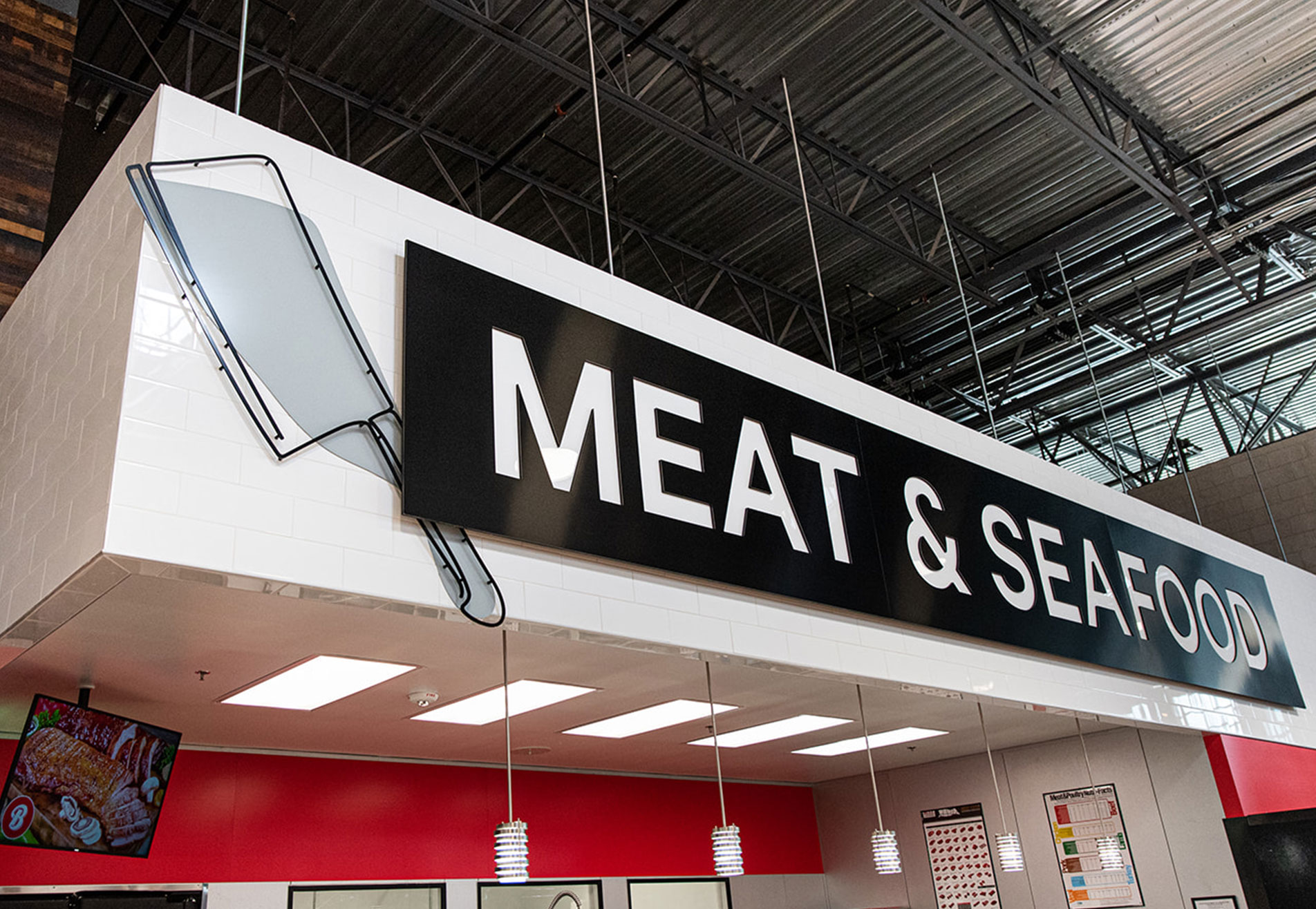 Brookshire Brothers grocery store meat and seafood wayfinding