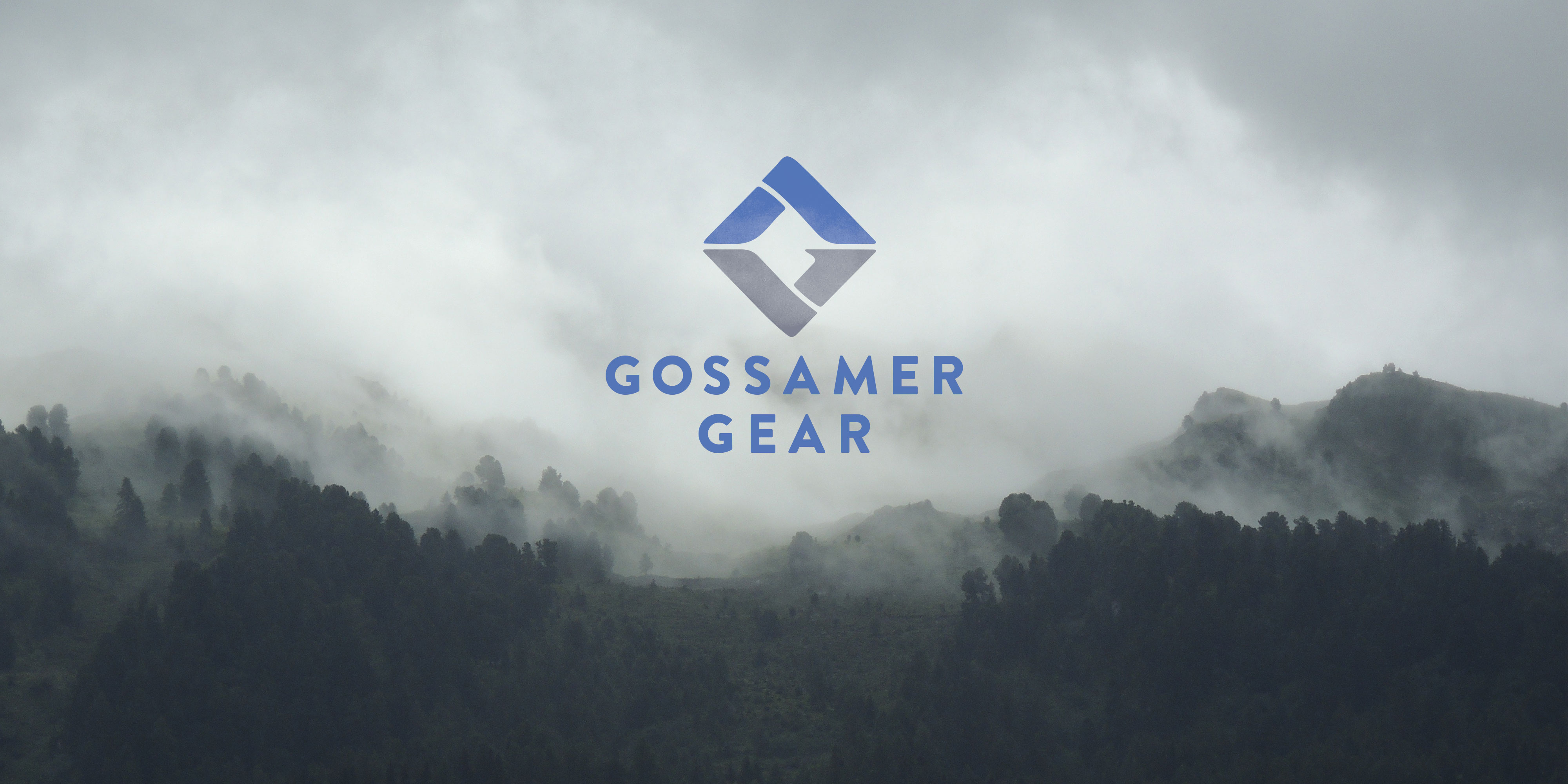 gossamer gear logo floating over mountains