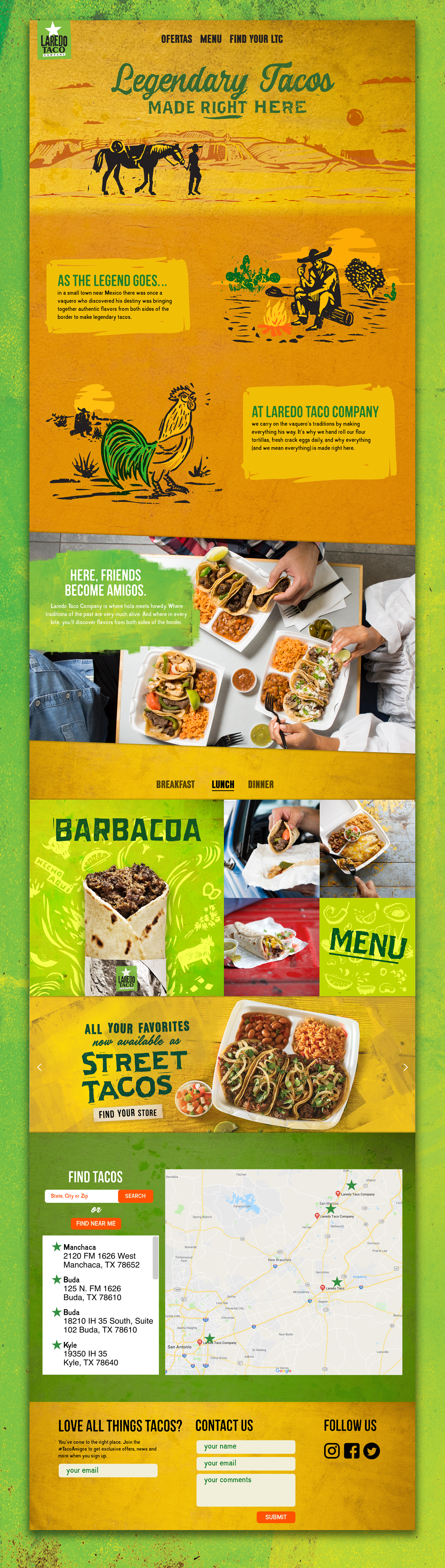 Laredo Taco Company landing page