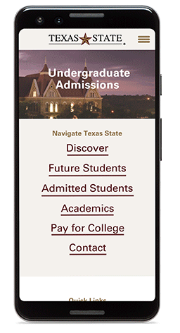 a gif of the texas state website walking through the nso user pathway