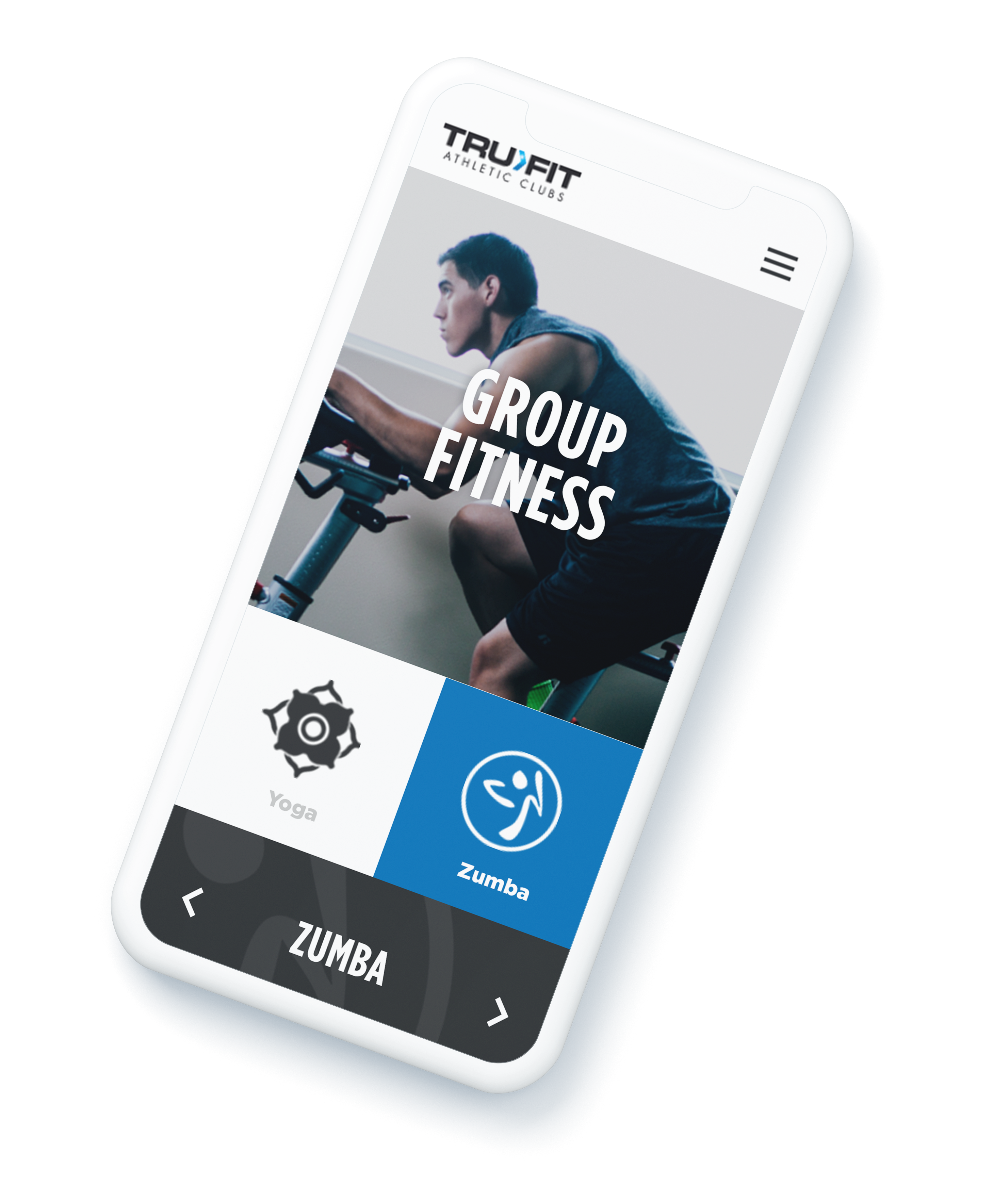 multiple screen of trufit mobile website