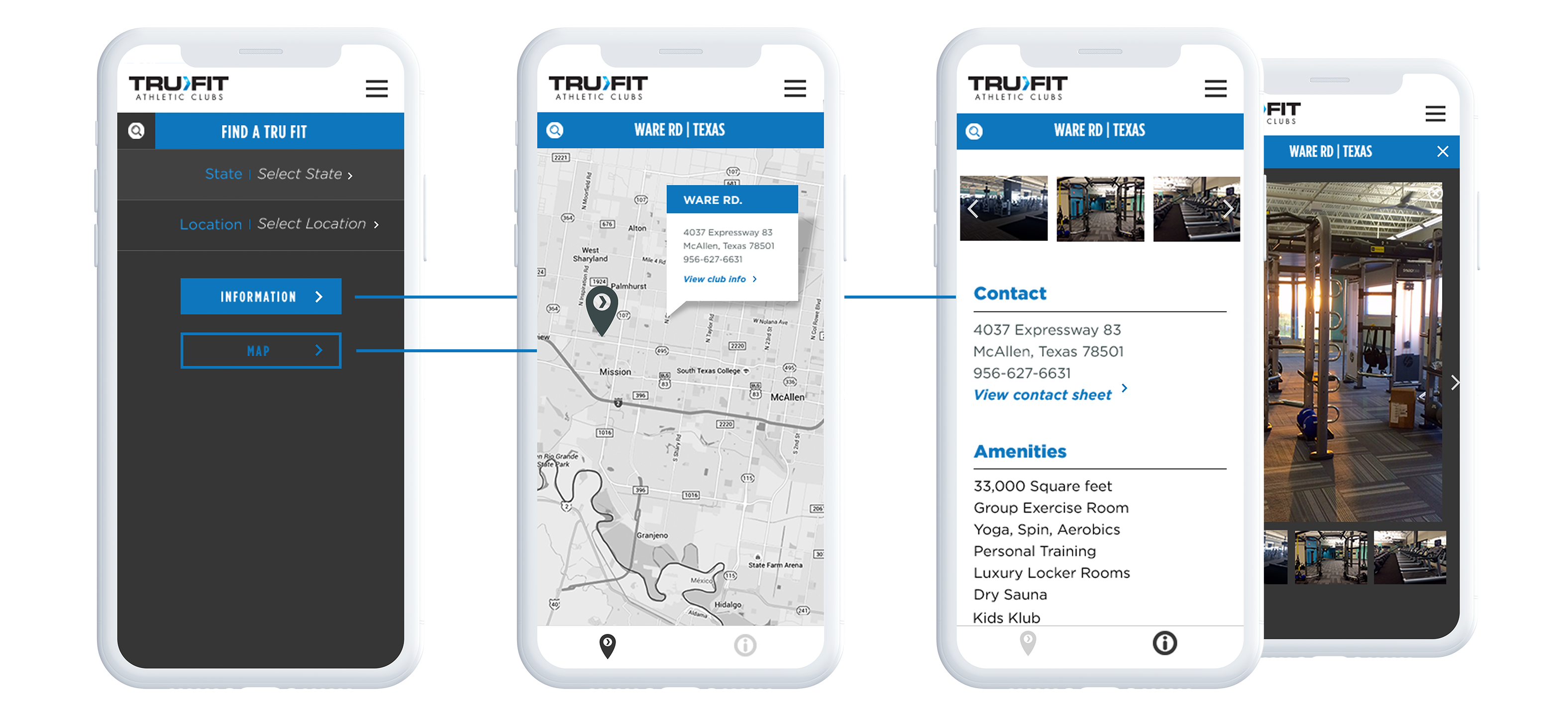 multiple screen of trufit mobile website